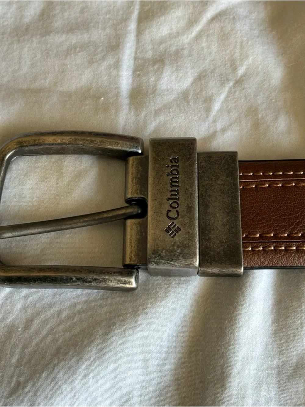 New NWT Columbia brown synthetic Leather Belt casual work utility basic XL 42/44
